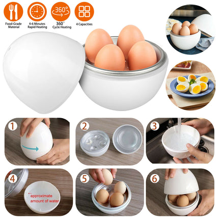 Microwave Egg Steamer Boiler Cooker Easy Quick 5 Minutes Hard Or Soft Boiled Kitchen Cooking Tools - Wnkrs