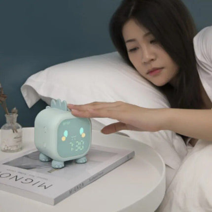 Dinosaur-Themed Kids' Alarm Clock with Voice Control and Night Light - Wnkrs