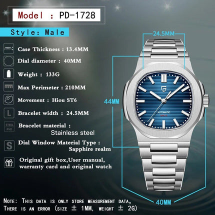 Luxury 40MM Automatic Mechanical Men's Watch - Wnkrs