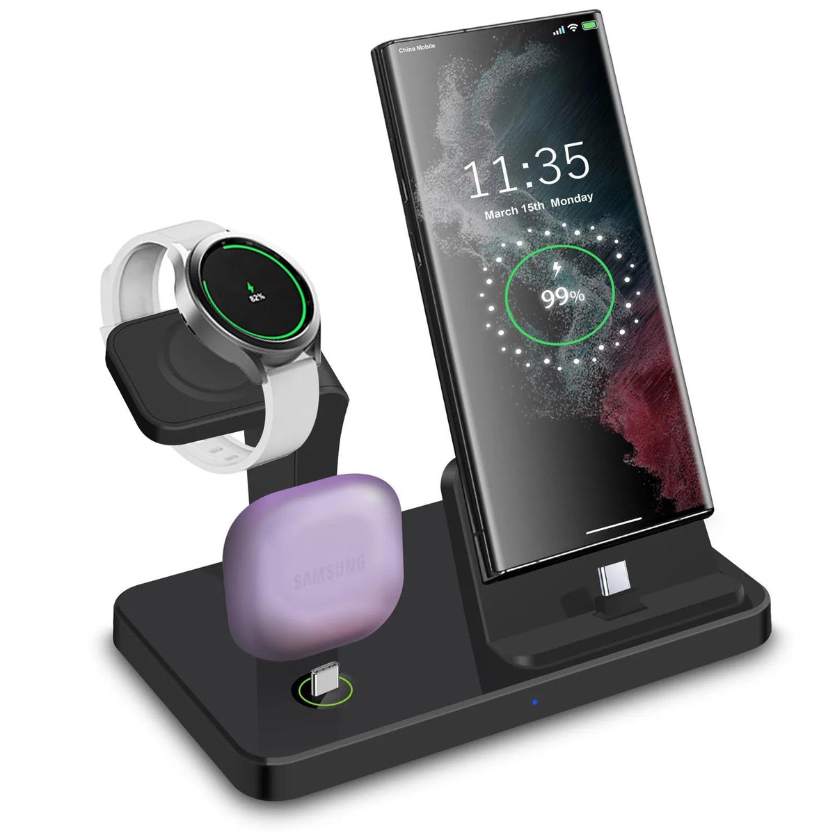 3-in-1 Fast Charging Station for Samsung Galaxy