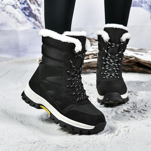Bottes de neige d'extérieur en coton à tige haute avec motif camouflage vert armée