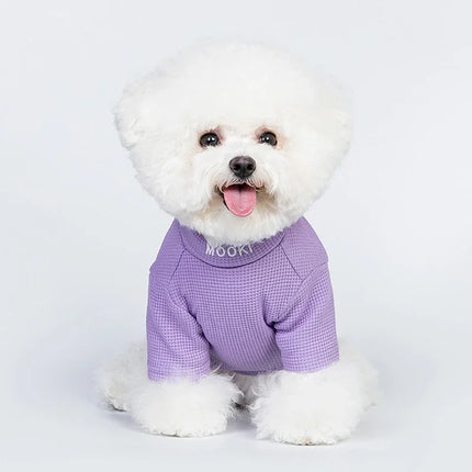 Camiseta para perro de punto gofre morado acogedor