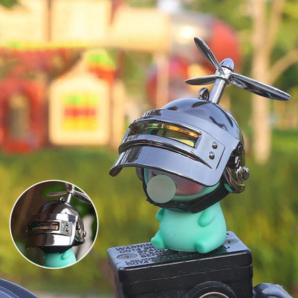 Cute Cartoon Motorcycle Bicycle Ornament with Helmet & Propeller - Wnkrs