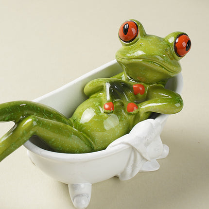 Figuras de ranas de resina para bañera