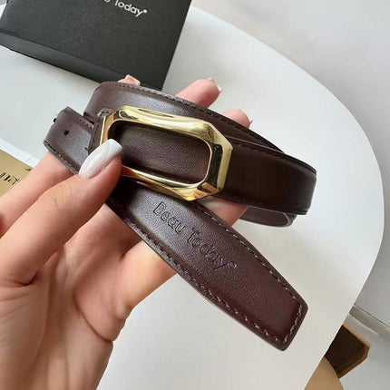 Ceinture décontractée en cuir de vache véritable pour femme