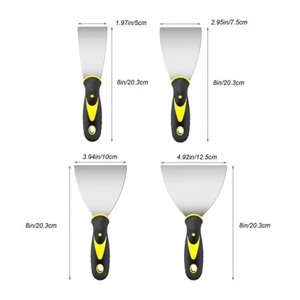 Juego de espátulas de acero inoxidable de 2, 3, 4 y 5 pulgadas