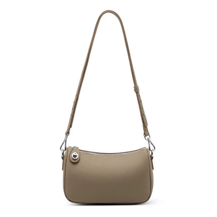 Bolso de hombro vintage de piel auténtica para mujer