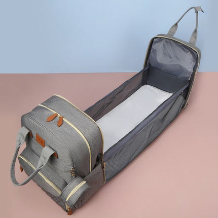 3-in-1 Diaper Bag Backpack with Foldable Baby Bed - Wnkrs