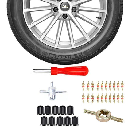 33-Piece Car Tyre Valve Repair & Installation Kit - Wnkrs