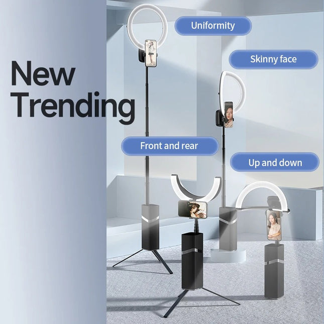 Foldable Ring Light with Tripod and Portable Phone Holder