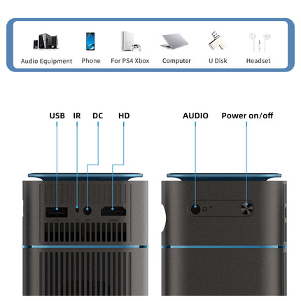 Mini projecteur de poche DLP 4K avec Android 9 WiFi