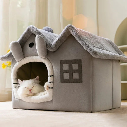 Niche pliable pour chat chaude en hiver : lit pour petits animaux