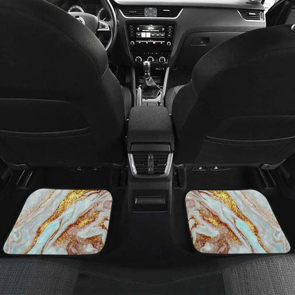 Luxe Pink Gold Liquid Marble Car Floor Mats (Full Set of 4) - Wnkrs