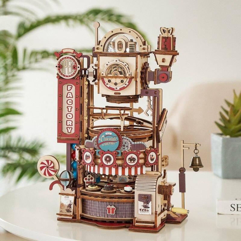 DIY Chocolate Factory Marble Run - 3D Wooden Puzzle Toy