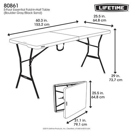 Mesa plegable portátil de 5 pies para uso en exteriores e interiores