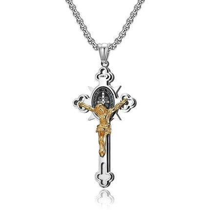 Saint Benedict Exorcism Cross Necklace - Wnkrs