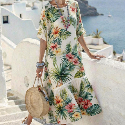 Womens Digital-Print Long Dress