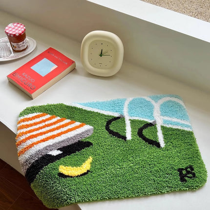 Tapis de porte touffeté doux à motif de piscine - Tapis pour chambre et salle de bain