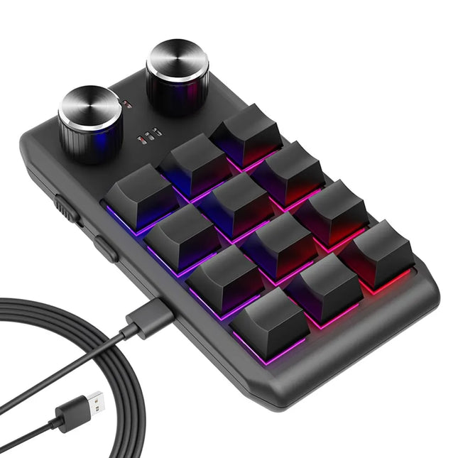 Compact Bluetooth RGB Mechanical Macropad with Custom Macros and Dual Knobs