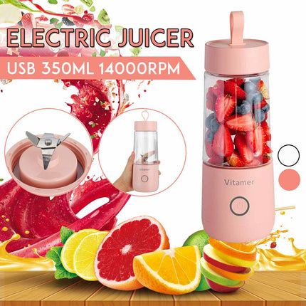 350ml Portable Blender Juicer Electric USB Rechargeable Mixer Smoothie Slushy Cup Fresh Juice Blender Bottle USB Charging Kitchen Gadgets - Wnkrs