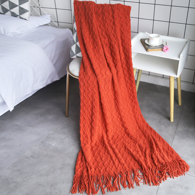 Three-dimensional Water Ripple Air Conditioner Knitted Blanket