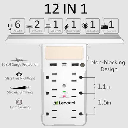 Parasurtenseur à 6 prises avec USB