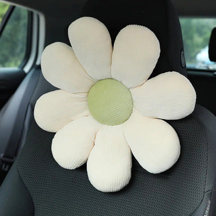 Soft Flower Car Neck & Waist Pillow with Safety Seat Belt Shoulder Pad - Wnkrs