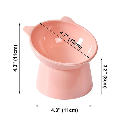 Elevated Cat & Dog Bowl with Neck Protection - High Foot Design