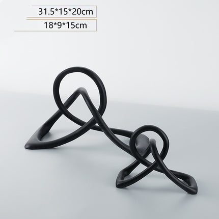 Simple And Modern Black Resin Twisted Knot Abstract Geometric Ornaments - Wnkrs