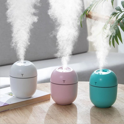 Humidificador ultrasónico compacto y difusor de aroma con lámpara de noche LED - 220 ml alimentado por USB