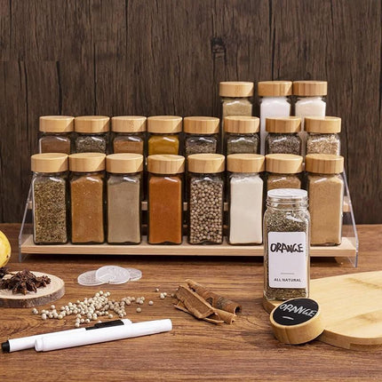 Glass Seasoning Storage Jars with Bamboo Lid - Wnkrs