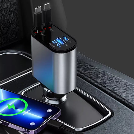 4-in-1 USB Car Fast Charger with PD QC3.0 & Digital Display - Wnkrs