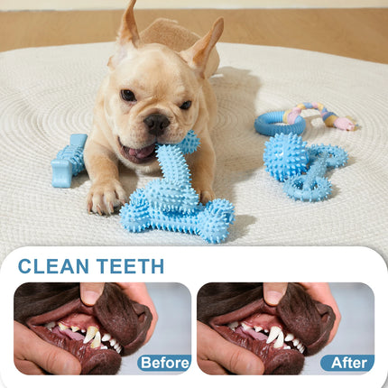 Juego de juguetes interactivos para masticar para perros para limpiar los dientes