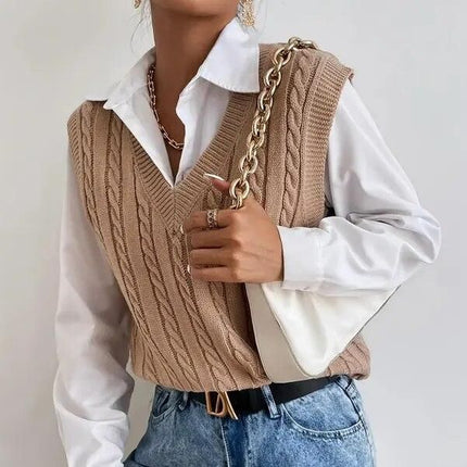 Chic Autumn & Winter Sleeveless Knit Sweater Vest for Women - Wnkrs