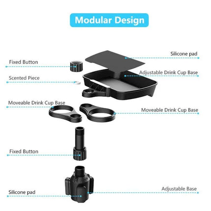 Rotatable Car Cup Holder Tray with Cell Phone Slot Multifunctional Car Organizer - Wnkrs