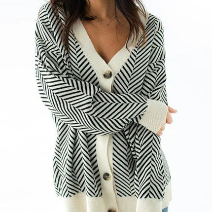 Women's Oversized Black Knit Cardigan