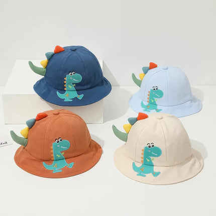 Lindo gorro de pescador con forma de dinosaurio de dibujos animados para bebé