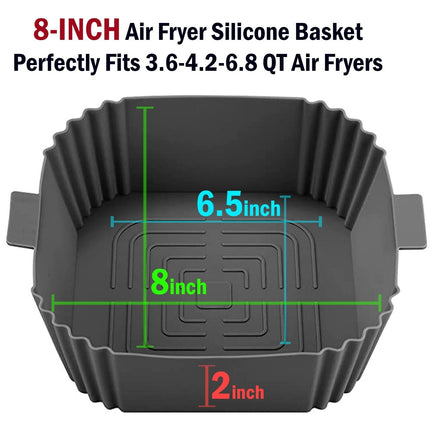 Silicone Air Fryer Tray Basket Liners Non-Stick Safe Oven Baking Tray Pot - Wnkrs