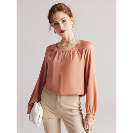 Chic Silk Blend Raglan Sleeve Blouse