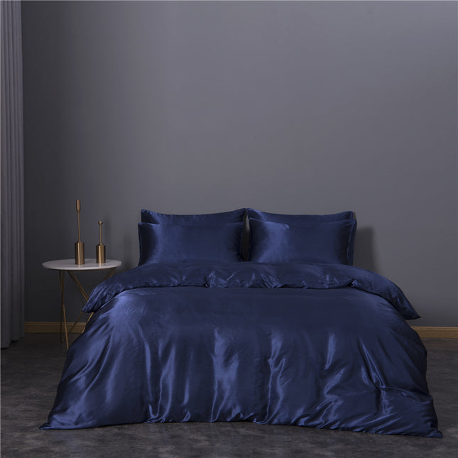 Simulation Silk Three-piece Duvet Cover Bedding - Wnkrs