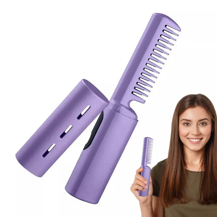 Plancha de pelo portátil inalámbrica USB con peine para rizar el cabello