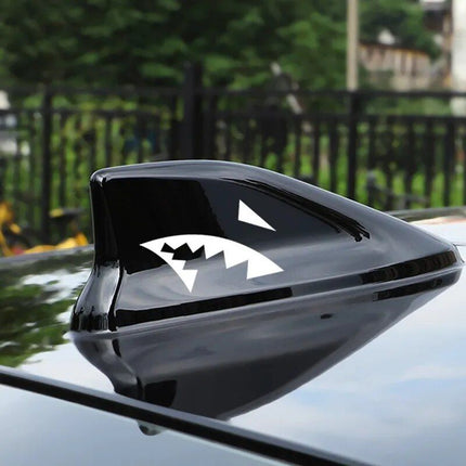 Reflective Shark Mouth & Fin Car Decal - Waterproof Vinyl Sticker - Wnkrs