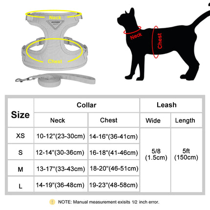 Breathable Nylon Mesh Dog and Cat Harness Leash Set