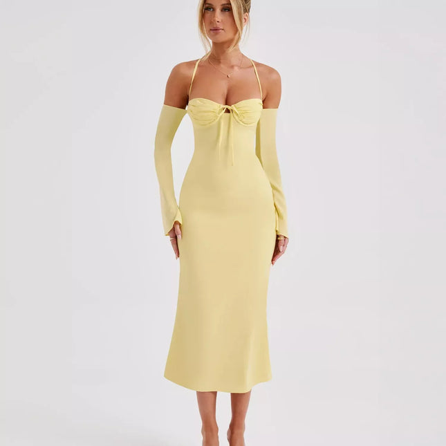 Robe moulante longue et élégante mi-longue de style urbain