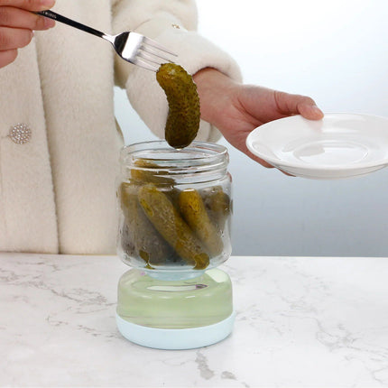 2-in-1 Glass Kimchi and Pickle Storage Jar with Strainer - Wnkrs