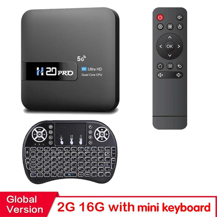 H20PRO Smart Android TV Box 4K 16 Go Lecteur multimédia WiFi double bande