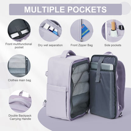 Mochila de viaje grande y versátil para hombres y mujeres, para computadora portátil de 14 pulgadas, mochila de negocios impermeable