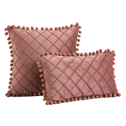 Housses de coussin en velours doux à carreaux