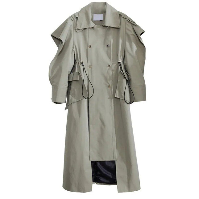 Trench-coat croisé pour femme avec ourlet irrégulier