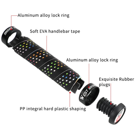 Non-Slip Bicycle Handlebar Grips with Bar Plugs for Enhanced Control